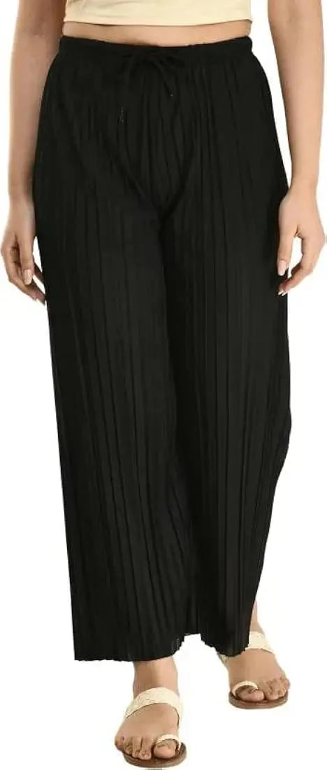 Women’s Premium Lycra Pleated Palazzo Pants – Pack of 2