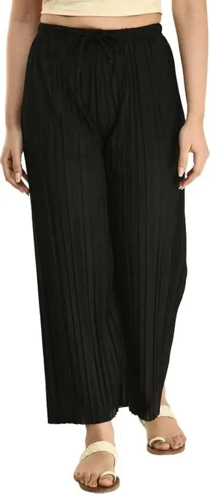 Women’s Premium Lycra Pleated Palazzo Pants – Pack of 2