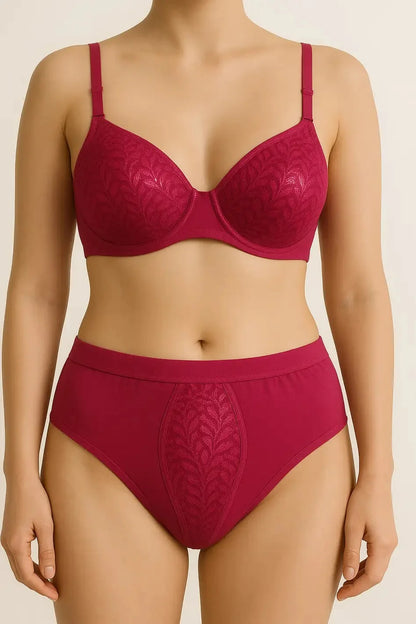 Elegant Cotton Blend Bra & Panty Set – Soft Support Everyday Lingerie