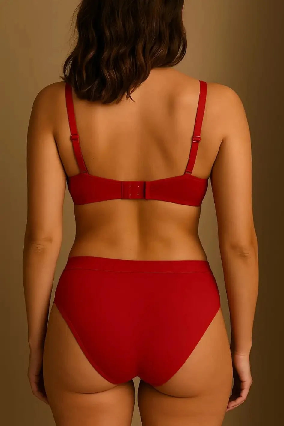 Bold Red Cotton Blend Bra & Panty Set – Everyday Comfort Lingerie