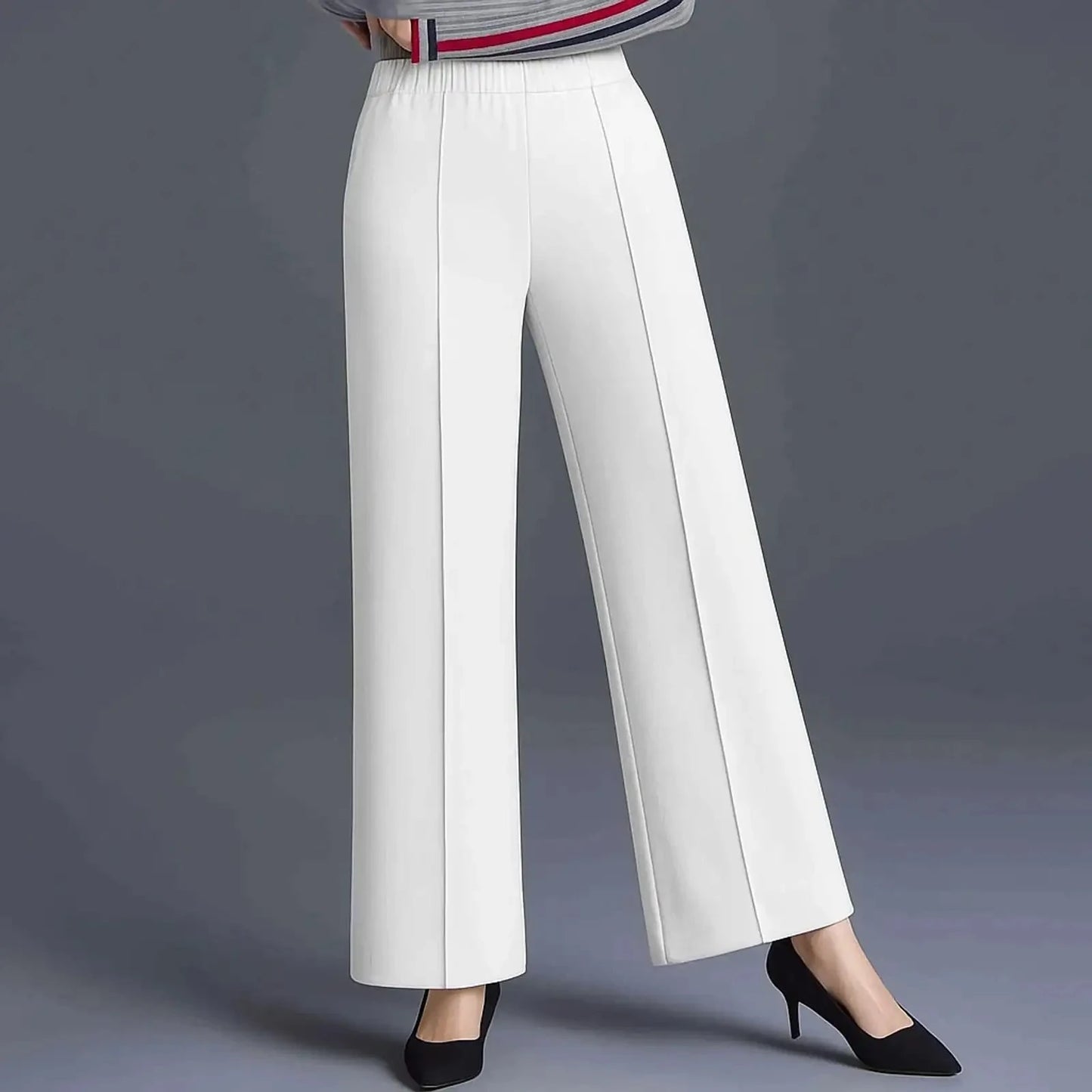 Women’s High-Rise Straight Fit Stretch Pants – Pack of 2