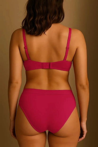 Soft Pink Cotton Blend Bra & Panty Set – Comfortable Everyday Lingerie