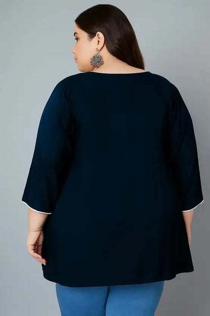 100 Zoo Women's Cotton Kurti with Intricate Embroidery Pack of Two