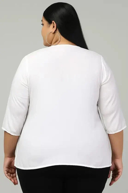 Women’s Cotton Embroidered Straight Top – Elegant Everyday Wear
