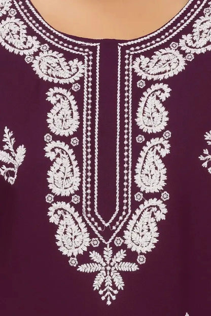 100 Zoo Women's Cotton Kurti with Intricate Embroidery Pack of Two