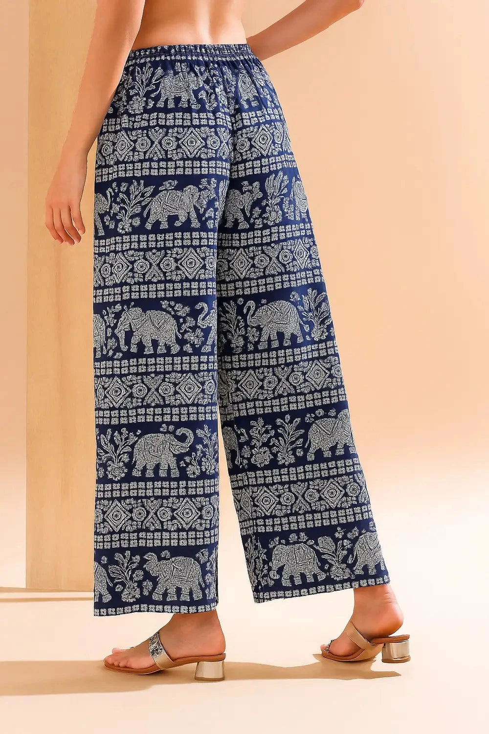 Women’s Fluid Rayon Wide-Leg Palazzo Pants – Pack of 2