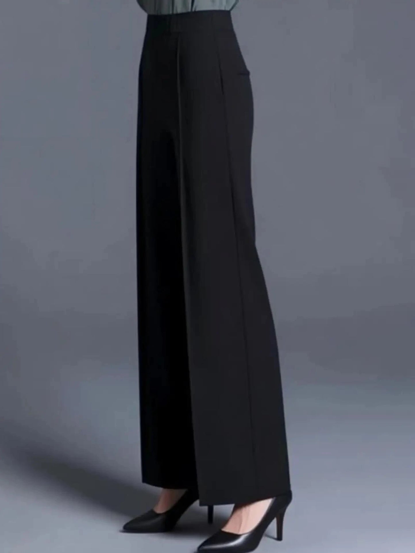 Women’s High-Rise Straight Fit Stretch Pants – Pack of 2