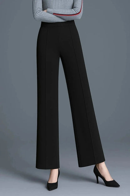 Women’s High-Rise Straight Fit Stretch Pants – Pack of 2