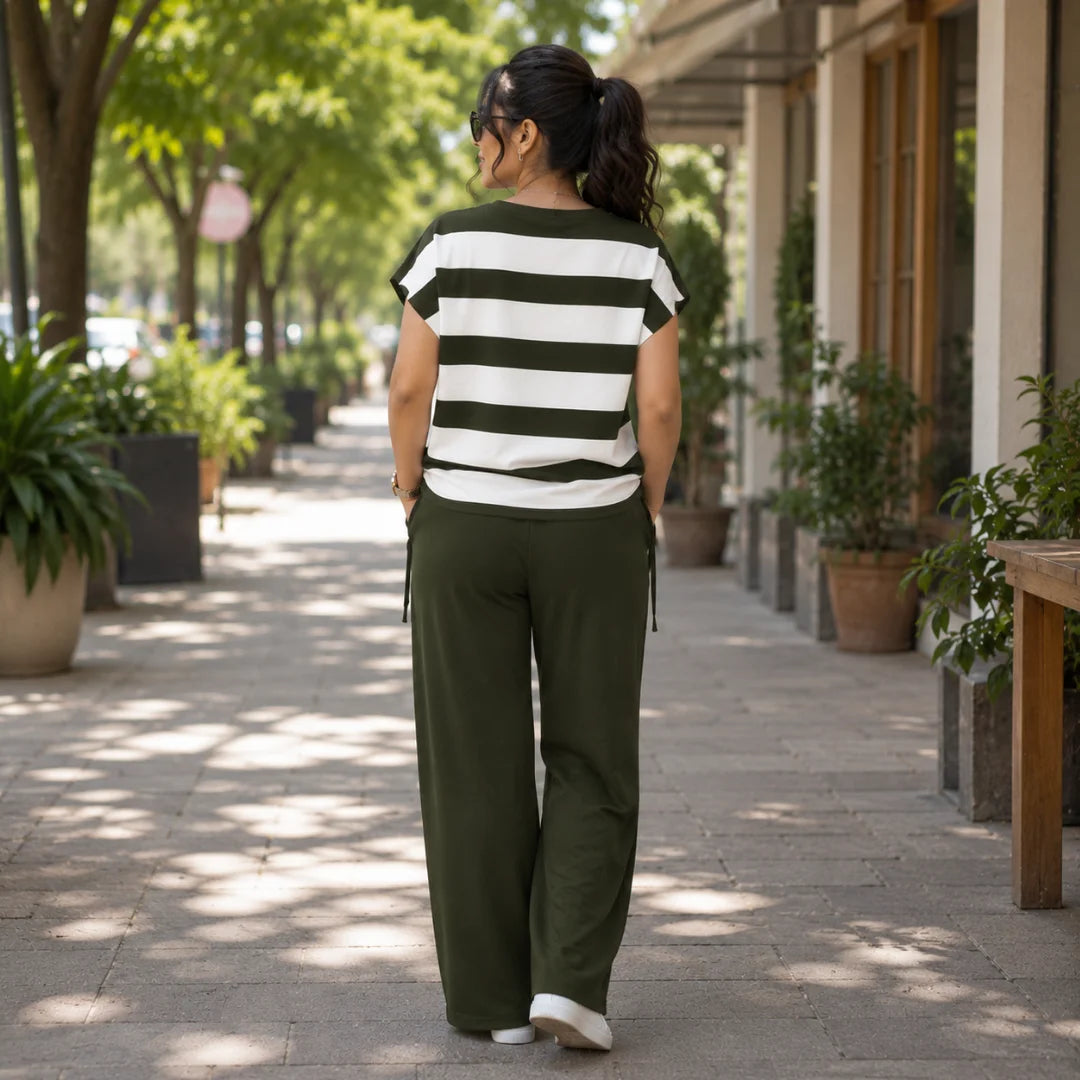 100 ZOO Women's Cotton Blend T-Shirt & Track Pants Co-Ord Set