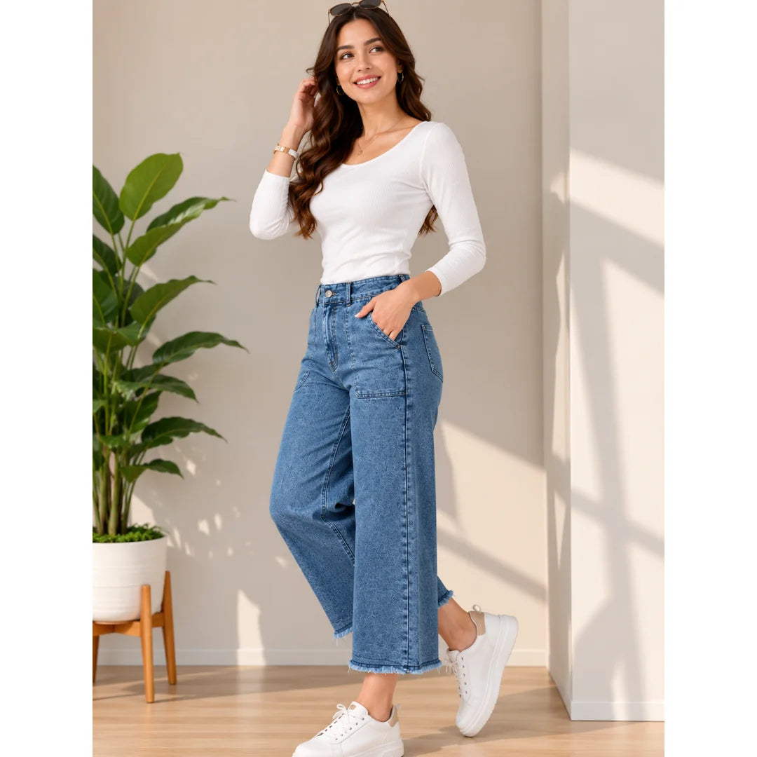 Abfy Zoo Women's Light Wash High-Rise Stretchable Denim Jeans