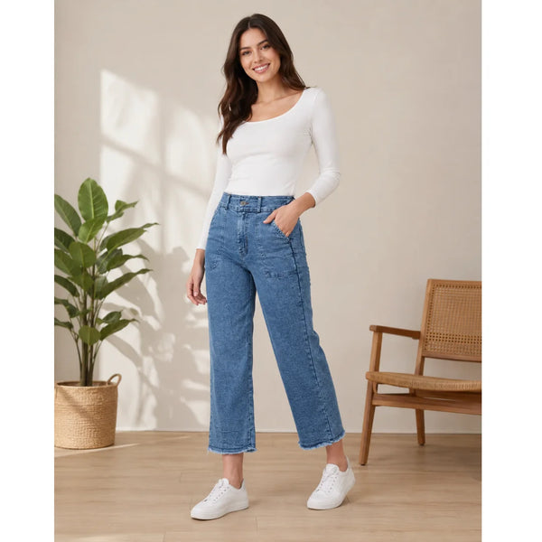 Abfy Zoo Women's Light Wash High-Rise Stretchable Denim Jeans