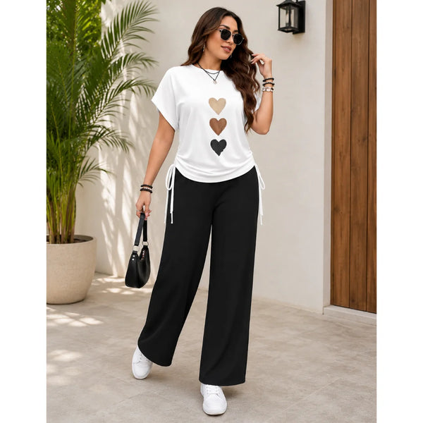 Women's Cotton Blend Crop Top & Track Pant Co-Ord Set