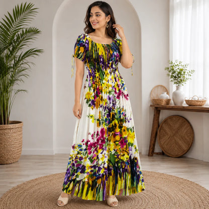 100 ZOO Women's Rayon Printed Maxi Dress