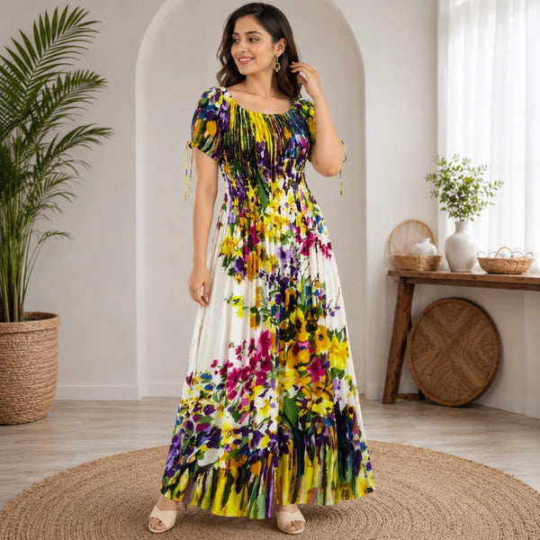 100 ZOO Women's Rayon Printed Maxi Dress